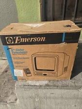 Emerson 9" White-Color TV AC/DC TC0918 with Remote,Box 