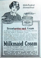 'MILKMAID CREAM' Dairy Food Advert #3 : Original Antique 1915 Print