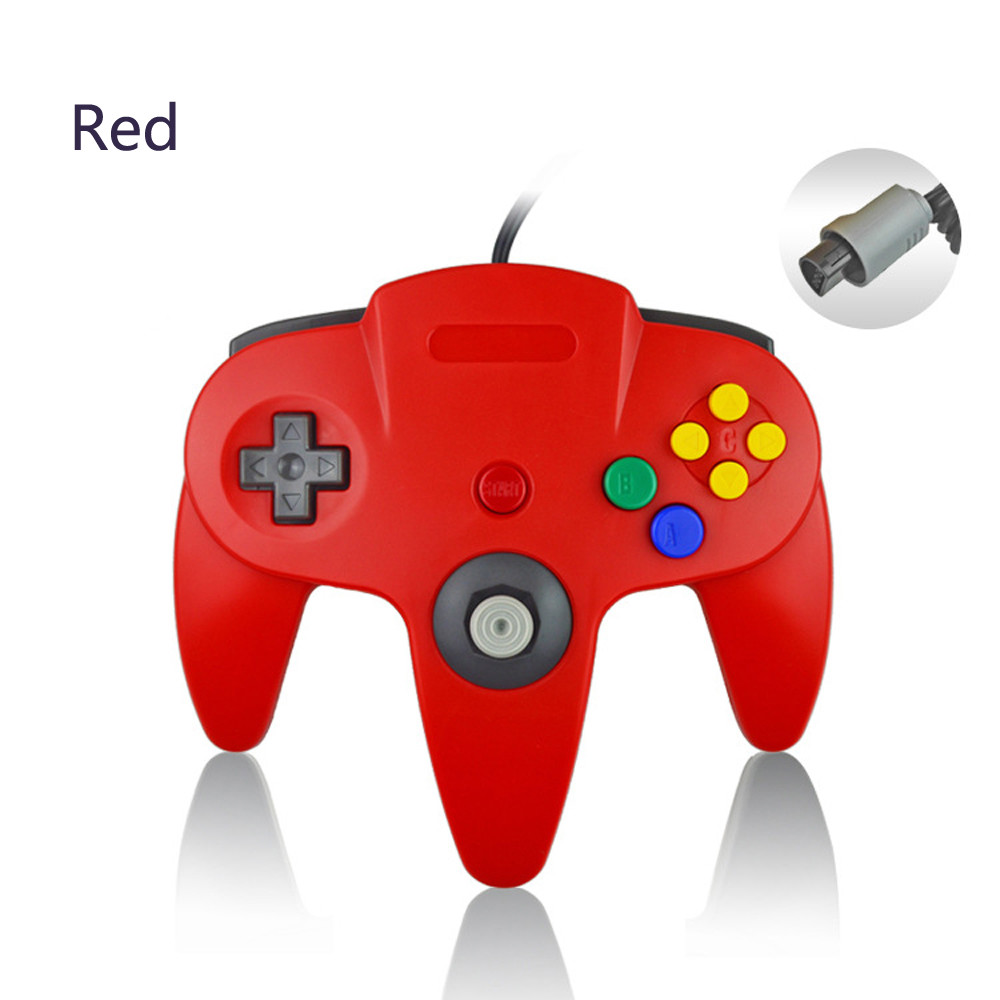 RED N64 Wired Classic Controller Gamepad Joystick Joypad for