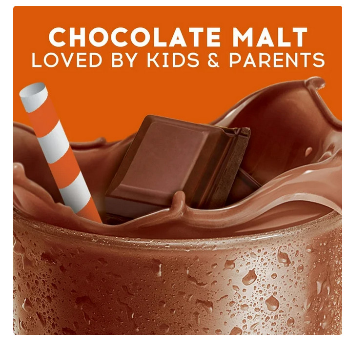 Ovaltine Chocolate Malt Powdered Drink Mix for Hot and Cold Milk Canister 12 oz