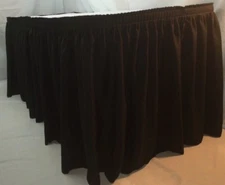 14' BLACK POLYESTER PLEATED TABLE SKIRT skirting  Wedding Catering booths