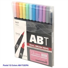 TOMBOW ABT Dual Brush Pens Blendable 2 tips Pastel Colors 12-Pcs-Set AB-T12CPA