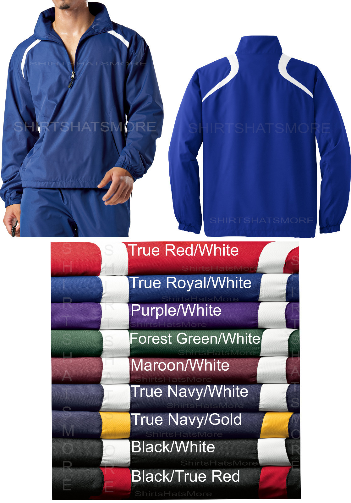 Mens 1/2 Zip Pullover Windshirt Jacket 