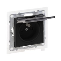 2P+Z IP44 Einzelsteckdose Schwarz 16A 250V Klemmen Suno 721486