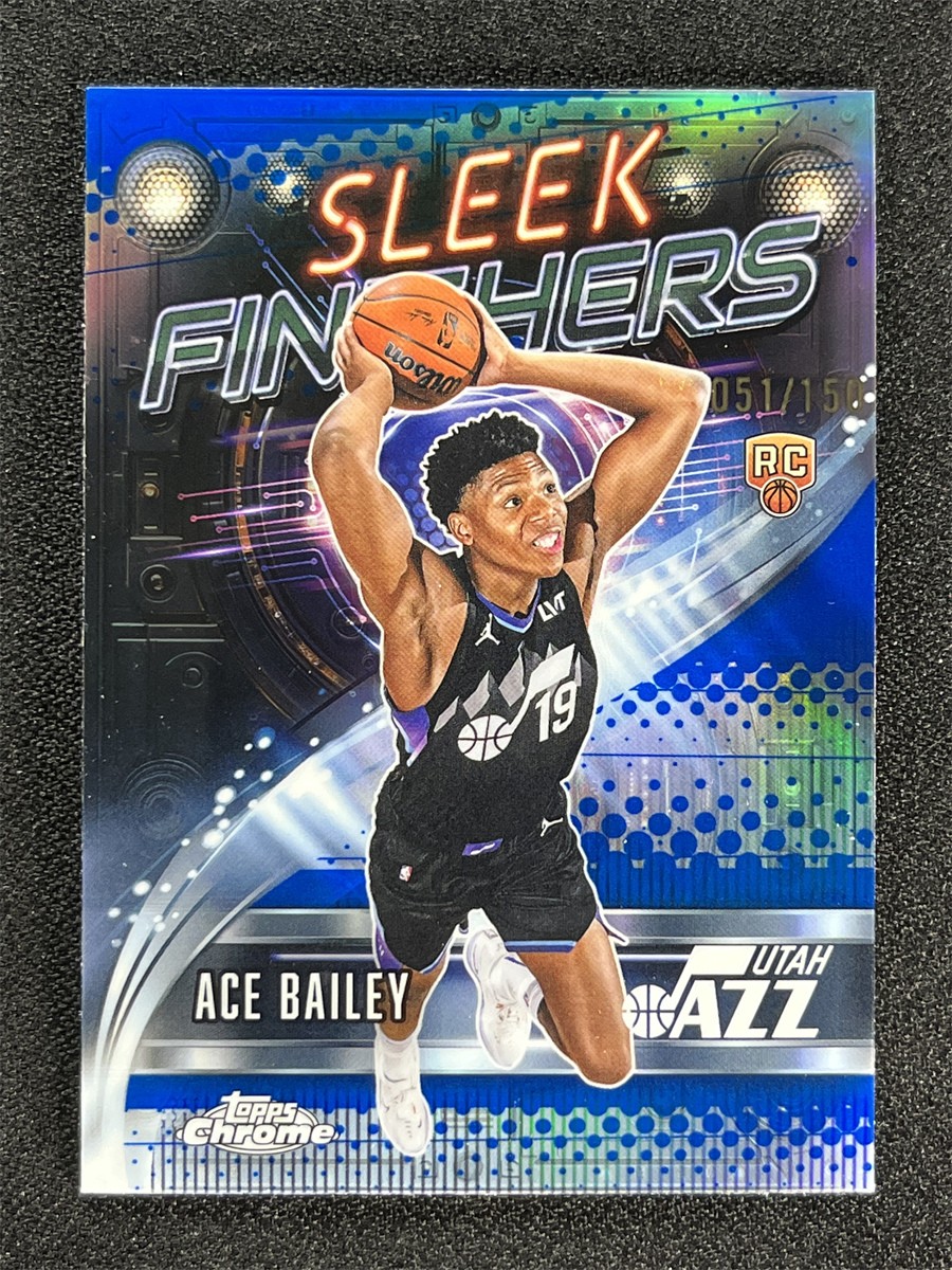 2025-26 Topps Chrome Ace Bailey #SF-25 Blue Sleek Finishers Rookie RC /150