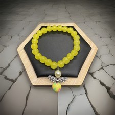 7 Plus Stretch Bracelet Set Stone Bead Angel Charm New Free Ship B8840