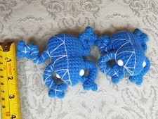 2 Handmade Crochet Mini Frog blue 3 inch
