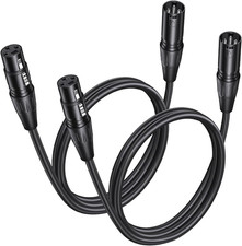 2 Pack Premium XLR Cable - 3Ft, Male to Female Microphone Cable Oxygen-Free Copp