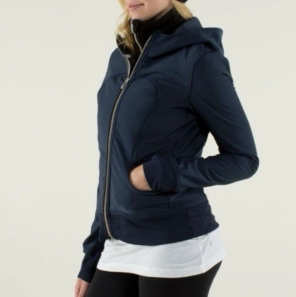Sudadera con Capucha Lululemon Uba Softshell Edición Limitada Tintero/Negro (Azul Marino) Talla 4 Foto 2 de 4