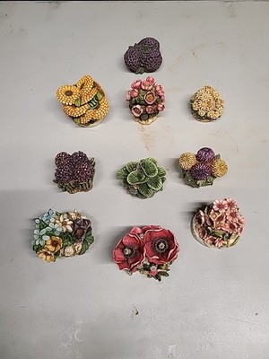 VTG Lot OF 10 VTG HARMONY KINGDOM  FLOWERS LADYBUGS HARMONY GARDEN 