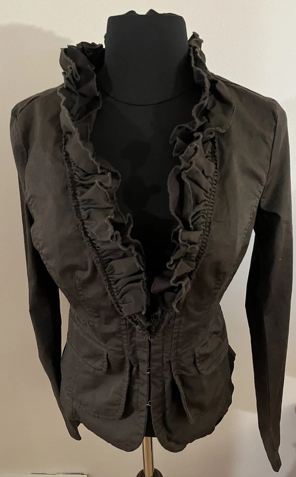 United Colors of Benetton Chaqueta Con Volantes Verde Ejército Mujer Niña Foto 3 de 4