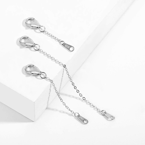 Extensores de plata de ley: collares de cadena de 3 piezas (1, 2, 3 pulgadas) para joyería artesanal - Imagen 8 de 10