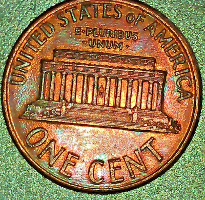 本日最終値下げ！Penny　レアカラー 1998 Lincoln Memorial Cent penny '' wide am '' no mint mark vary
