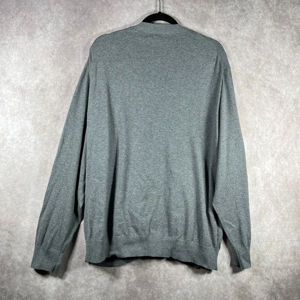 Cárdigan Suéter Roundtree & Yorke Para Hombres XXL Gris Tejido Abuelo Old Money Academia Foto 4 de 4