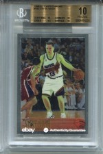 1996 Topps Chrome Steve Nash Rookie Card BGS 10 Pristine Graded Basketball #182. rookie card picture
