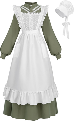 green emerald velvet dress Period Drama Inspired Vintage Blue Prairie Dress – Retro Fairy