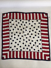 100 Silk Scarf Joey s ECHO made Japan Red/White/Blue Paris France USA Patriotic