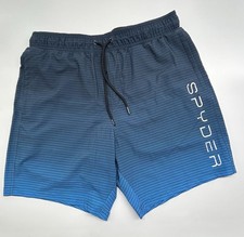 Spyder Swim Trunks Mens Large Blue Gradient Striped Lined Beach Shorts