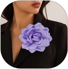 Flower Brooches Lapel Pins for Women Satin Fabric Brooches Big Camellia Flower B