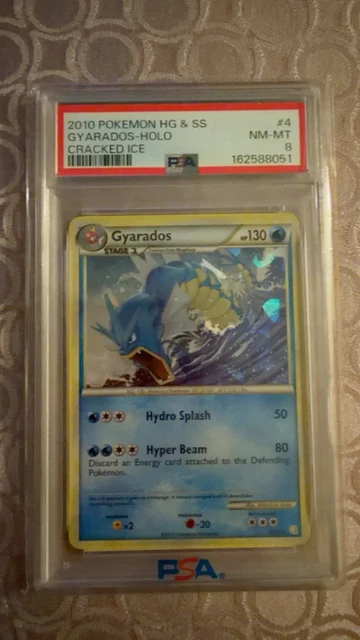 PSA 8 2010 Pokemon HGSS Gyarados 4/123 Cracked Ice Holo English Card
