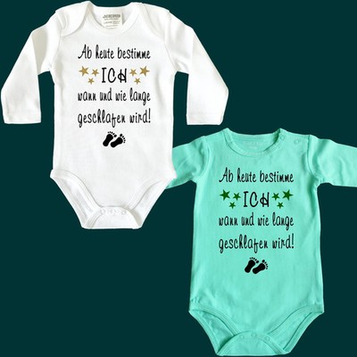 Fun Baby-Body Bodie Babybody Spruch Schlafen - Ab heute bestimme ich - Strampler