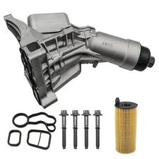 AMCC Upgrade Aluminum Engine Oil Cooler Filter Housing with Gasket Bolts Comp...