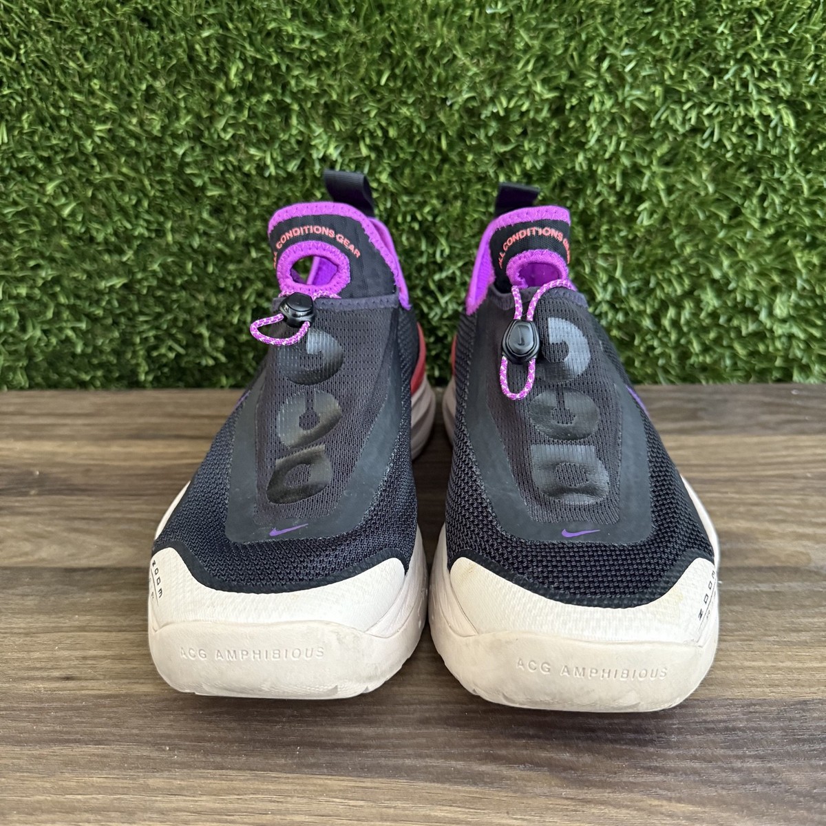 NIKE ACG ズーム エア AO Laser Crimson スニーカー Nike ACG Zoom Air AO Black Laser Crimson 3M Swoosh Hiking size 8
