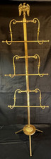 Gentleman Vintage 3 Hanger Solid Brass Valet EAGLE Top Regency Footed 57.5"T
