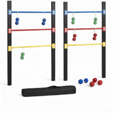 Bolaball Pro Ladder Toss Game Set,with 6 Bolos, 4 Stand, Carry Bag, Manual