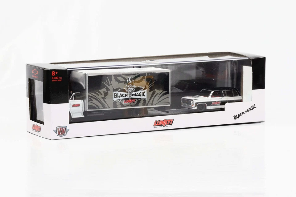 1:64 1968 Chevrolet C60 camion & 1973 macchine GMC Sierra Black Magic Lunati M2 - Immagine 3 di 3
