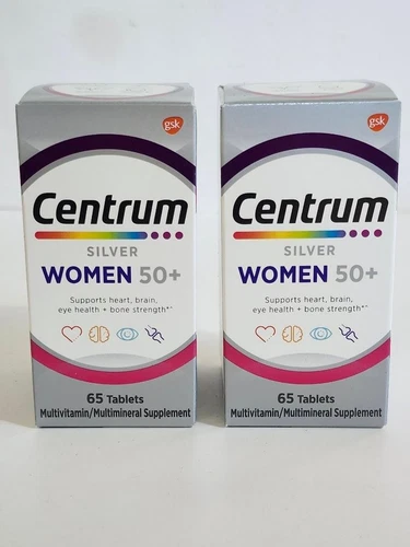 2 Centrum Silver Women 50+ MultiVitamin/Mineral Supplement 65 Each Exp: 05-2026