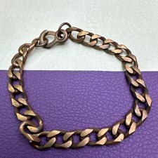 Vintage Solid Copper Chain Bracelet Double Lobster Claw Clasp 7.5"