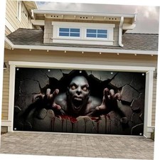 Halloween Zombie Garage Door Cover 13x6ft Polyester
