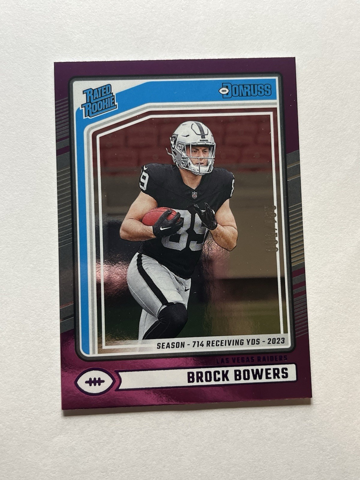 2024 Panini Donruss - Rated Rookie Brock Bowers #394 Season Stat Line /500 (RC)