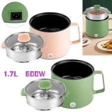 Portable 1.7L Mini Electric Steamer Cooker Hot Pot Non-Stick Cooking Noodles