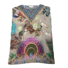 Camilla Poetic Licence/ License Top Blouse Size Small Sleeveless Vintage Birds