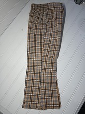 Vintage 1970s Boys Girls Health-tex Plaid Bell Bottom Pants Sz 5