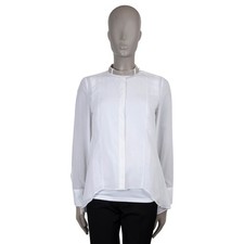 73107 auth BRUNELLO CUCINELLI cream cotton MONILI COLLARED LAYERED Shirt M