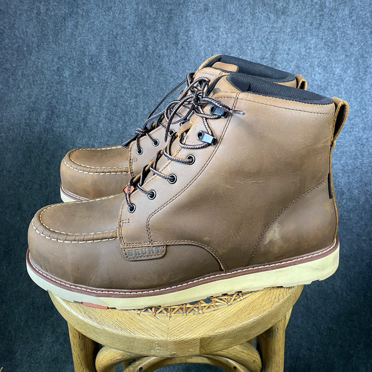US Men\'s size 15 Work Boot Justin Mens Wyoming Leather Work Boots Worker II Waterproof  main image 3