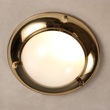 Lampada a Parete Vintag Alluminio Smaltato Ottone Vetro Design Anni 70 Originale