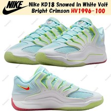 Nike KD18 Snowed In White Volt Bright Crimson HV1996-100 Men's Size
