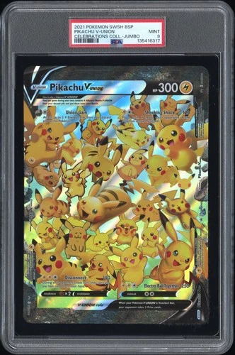 2021 POKEMON SWSH BLACK STAR PROMO CELEBRATIONS COLL-TAG PIKACHU V-UNION PSA 9