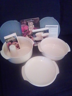 Tupperware Tupperwave Vtg Stack Cooker 6 pcs w/Stack-Cooked Meals Book