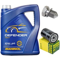 MotoröL Filter Set Mannol 10W-40 5 Liter + Schraube FüR Audi Seat Skoda VW Golf