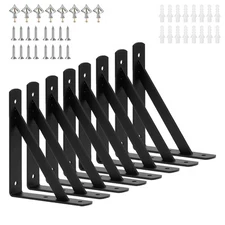 8 Pack L 6" x H 4" Heavy Duty Shelf Brackets with Screws Wall Shelf Brackets ...