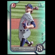 2022 Bowman Draft #BD-43 Trystan Vrieling 1st Rookie RC Aqua Parallel SP #/199