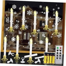 10 Set Christmas Window Candles Lights with Timer Battery Operated 10 set