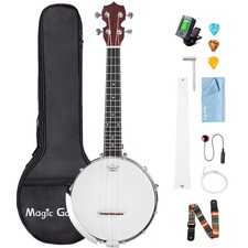 Banjolele, Concert 23 Inch 4 String Banjo Ukulele with Armrest, Banjo Uke wit...