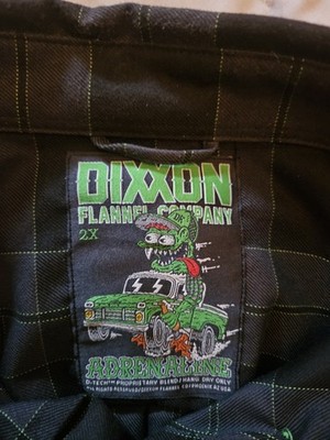Dixxon Flannel Company Adrenaline 2X Men's Plaid Flannel Shirt Black/Green
