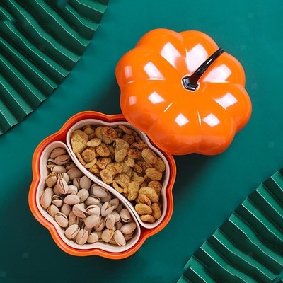 Halloween-Kürbis-Snacktablett, abnehmbare kleine Schalen, dekorative